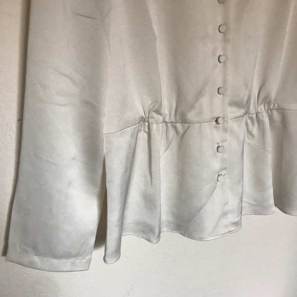 J. Crew long-sleeve peplum top in satin-crepe - Picture 4 of 4